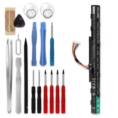 Batería Acer para ordenador portátil Acer Aspire E5-573G, E5-475G, E5-523G, E5-553G, E5-575G, E5-774G, AS16A5K, AS16A8K 2200mAh 14.8V + Juego de herramientas de CELLONIC