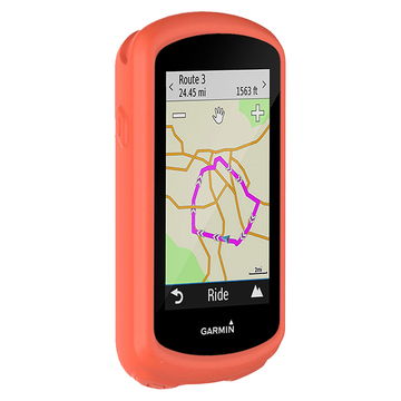 subtel Funda Garmin Edge 1030 / Edge 1030 Plus, Funda de Silicone para dispositivos GPS bicicleta - Funda protectora en naranja Back Cover Bumper Case Shockproof