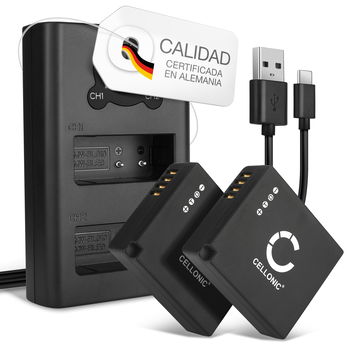 2x Batería para cámaras - BP-DC15 BP-DC15-E BP-DC15-TK BP-DC15-U 730mAh + Cargador Doble BC-DC15 BC-DC15-E Batería de repuesto