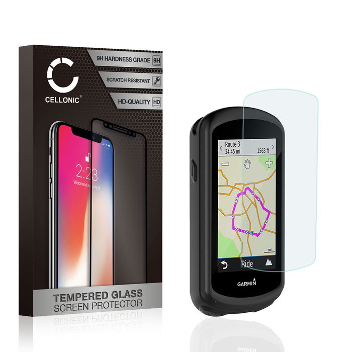 Tapa trasera + Cristal protector de la pantalla para Garmin Edge 1030 / Edge 1030 Plus - Silicone, negro Funda