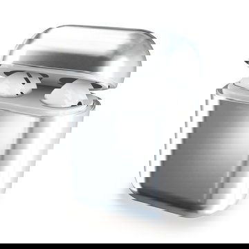 subtel Funda auriculares para AirPods 1, AirPods 2, Funda para AirPods y estuche de carga AirPods - Funda para auriculares inalámbricos cromada