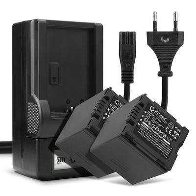 2x Bateria para cámaras Panasonic NV-GS27 -GS17 -GS400 -GS180 -GS75 -GS500 -GS320 -GS60 VDR-D150 -D100 -D160 SDR-H20 -H280 PV-GS39 -GS150 - CGR-DU14 CGR-DU12 CGA-DU12 2100mAh + Cargador rápido Baterías recargables