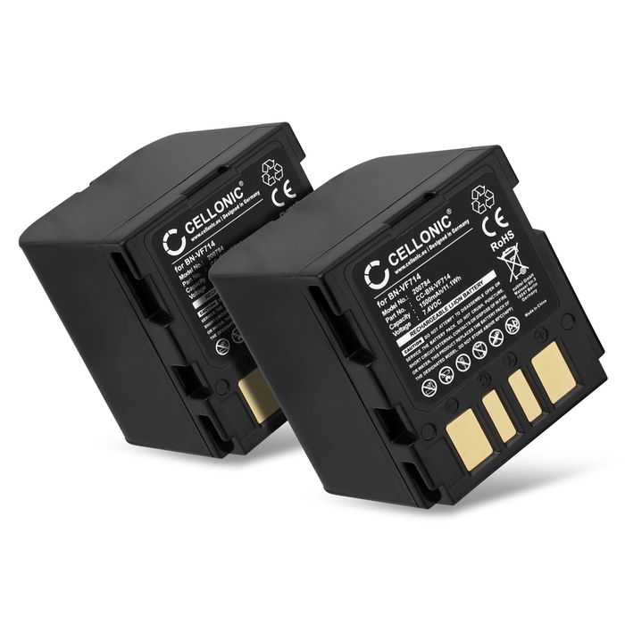 2x Batería para JVC GZ-D240, GZ-D270, GZ-DF420, GR-D240, GR-D270, GR-D290, GR-DF420, GR-X5 BN-VF714 (1500mAh, 7.4V) de CELLONIC