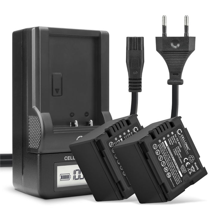 2x Bateria para cámaras Panasonic NV-GS27 GS320 GS500 GS400 GS180 GS60 - CGA-DU14 1440mAh + Cargador rápido CGA-DU06,CGA-DU07,CGA-DU12 Baterías recargables