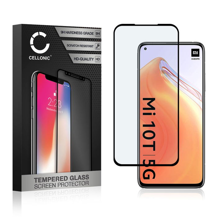 Protector pantalla móvil Xiaomi Mi 10T 5G / Mi 10T Pro 5G autoadhesivo de CELLONIC - Screen protector, (Calidad HD / 3D Full Cover / 0,33mm / 9H)