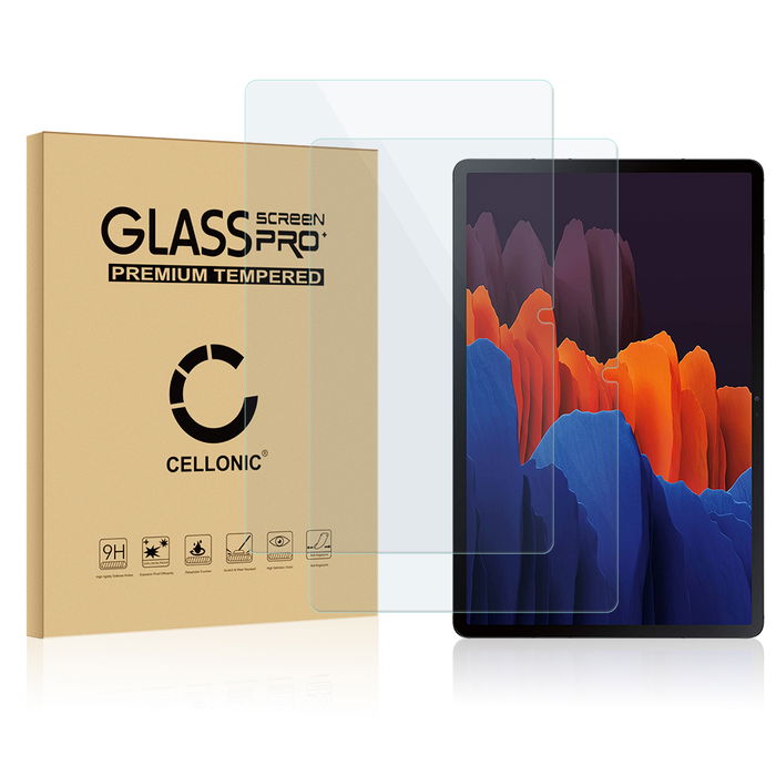 2x Protector de pantalla tablet Samsung Galaxy Tab S7 (SM-T870 / SM-T875) de CELLONIC - (Calidad HD / 2.5D / 0,33mm / 9H), Tablet Screen protector, Tempered glass, Cristal templado