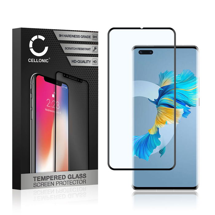 Protector pantalla móvil Huawei Mate 40 Pro autoadhesivo de CELLONIC - Screen protector, (Calidad HD / 3D Full Cover / 0,33mm / 9H)