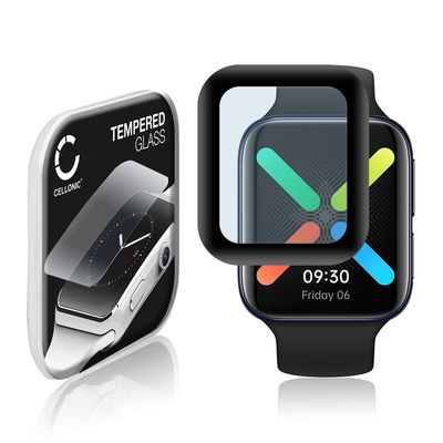 Protector de pantalla para smartwatch Oppo Watch - 46mm de CELLONIC - Tempered Glass (Calidad HD / 3D Full Cover / 0,33mm / 9H), Screen protector, Cristal templado