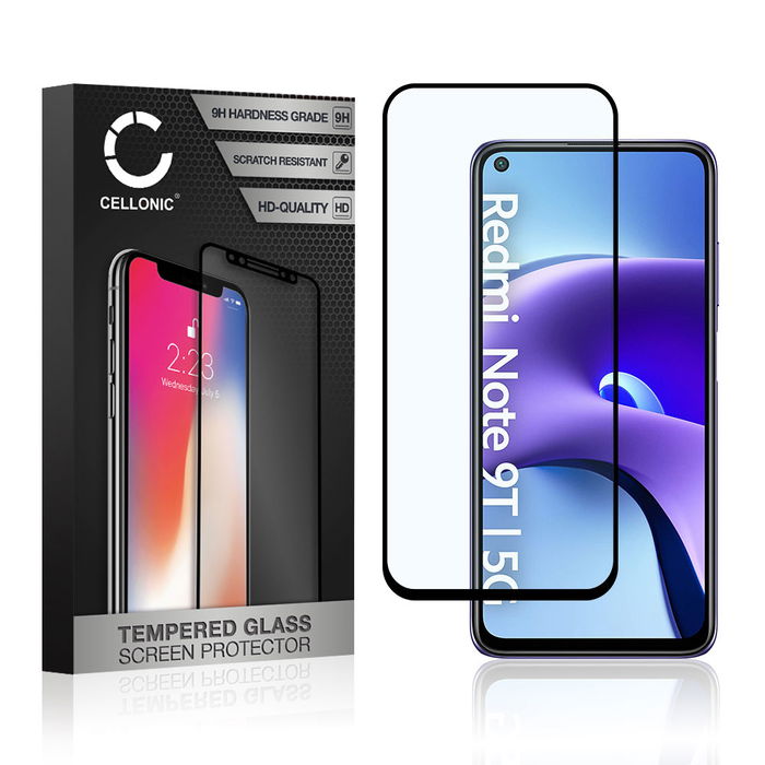 Protector pantalla móvil Xiaomi Redmi Note 9T 5G autoadhesivo de CELLONIC - Screen protector, (Calidad HD / 3D Full Cover / 0,33mm / 9H)