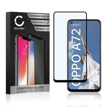 Protector pantalla móvil Oppo A72 autoadhesivo de CELLONIC - Screen protector, (Calidad HD / 3D Full Cover / 0,33mm / 9H)