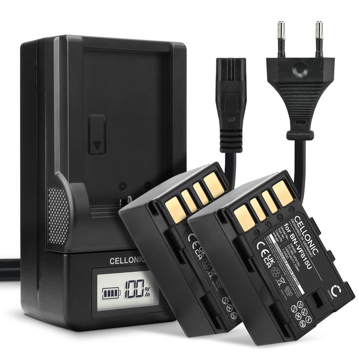 2x JVC GY-HM70E Batería 1500mAh 7.2V - 7.4V + Cargador de CELLONIC