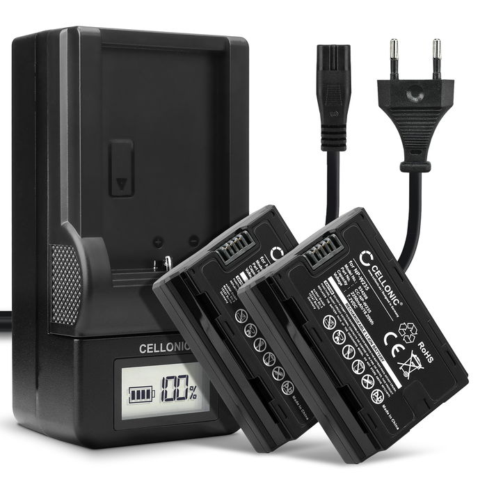 2x Bateria FujiFilm NP-W235 2250mAh - + Cargador NP W235, Batería recargable para camaras FujiFilm X-T4 / GFX 50S II / GFX100S / X-H2S