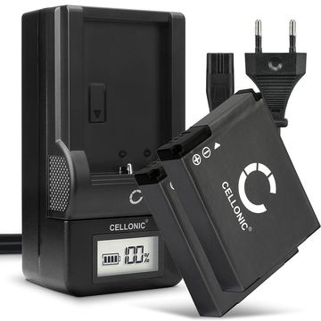 2x Bateria para cámaras GoPro HD Hero 2, HD Hero, Hero - AHDBT-002 AHDBT-001 ABPAK-0014 1100mAh + Cargador rápido Baterías recargables