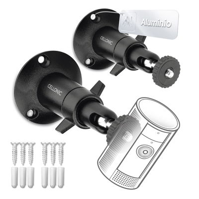2x Ssoporte para cámara de seguridad exterior o sensores de movimiento - Soporte con rosca de 1/4" para cámaras de videovigilancia Arlo, Ring, Blink, Eufy, Reolink, Wyze, Zumimall, Security camera mount for indoor outdoor