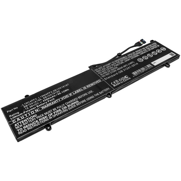 Battery for Lenovo Yoga Slim 7 15, 7-15IMH05, 5B10X18187, L19M4PF2 15.36V 4500mAh from subtel