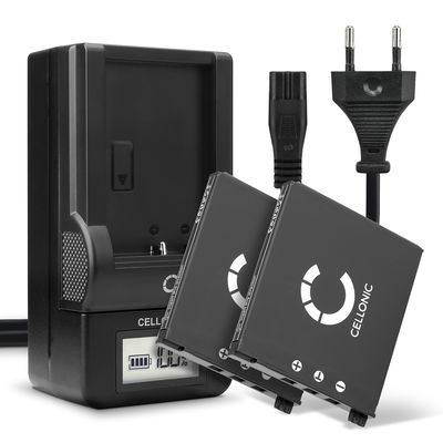 2x Bateria para cámaras Casio Exilim EX-S10, -S12, EX-Z80, -Z85, EX-Z90, EX-FS10, EX-Z19, EX-Z20 - NP-60 720mAh + Cargador rápido BC-60L Baterías recargables