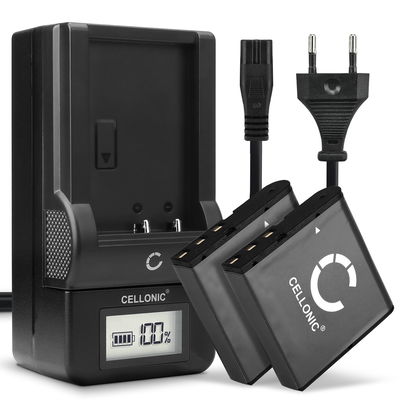 2x Battery NP-40 + Charger for Casio Exilim EX-FC100 EX-Z1000 Z1050 EX-Z40 EX-Z50 Z55 Z57 CELLONIC