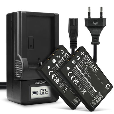 2x Batería para cámaras JAY-tech JayCam CX330, JayCam DC6000, Jay Media i5100, JayCam DXC11 1180mAh 3.6V - 3.7V + Cargador de CELLONIC