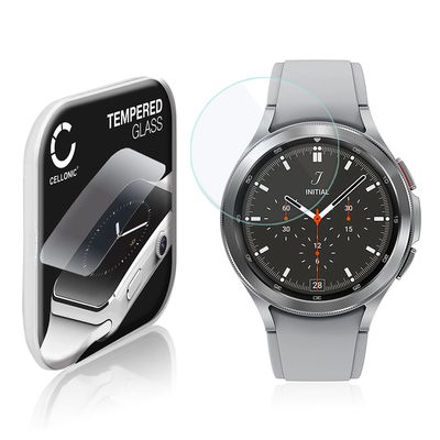 Protector de pantalla para smartwatch Samsung Galaxy Watch 4 Classic - 46mm (SM-R890, SM-R895) de CELLONIC - Tempered Glass (Calidad HD / 2.5D / 0,33mm / 9H), Screen protector, Cristal templado
