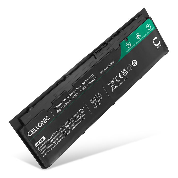 Batería Dell para ordenador portátil Dell Latitude E7240, Latitude E7250, Latitude 12 7000, WD52H, GVD76, HJ8KP 5400mAh 7.4V  de CELLONIC