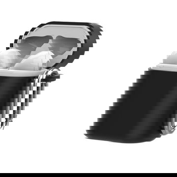 subtel Funda para auriculares inalámbricos Huawei Freebuds 2, Honor Flypods pro, Funda negra para auriculares bluetooth con mosquetón - Funda para auriculares inalámbricos