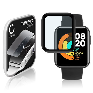 Protector de pantalla para smartwatch Xiaomi Mi Watch Lite de CELLONIC - Tempered Glass (Calidad HD / 3D Full Cover / 0,33mm / 9H), Screen protector, Cristal templado