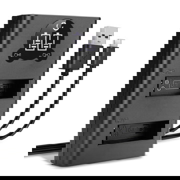 Cargador doble USB (AB1, P01, PT1) para DJI Osmo Action 1, CP.OS.00000020.01 + 1m + Cable USB de CELLONIC