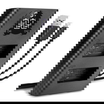 Cargador doble USB (AHDBT-901) para GoPro Hero 9, Hero 10, Hero 11 + 1m + Cable USB de CELLONIC