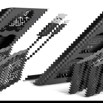 2x Bateria FujiFilm NP W235 2000mAh - + Cargador Doble NP-W235, Batería recargable para camaras FujiFilm X-T4 / GFX 50S II / GFX100S / X-H2S