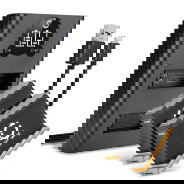 2x Batería + Cargador Doble para DJI Osmo Action Cam (CP.OS.00000020.01) DJI AB1, DJI P01, DJI PT1 1220mAh de CELLONIC