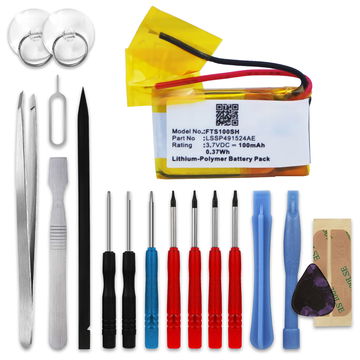 Bateria FitBit LSSP491524AE 100mAh - + Juego de herramientas , Batería larga duración para smartwatch FitBit Surge