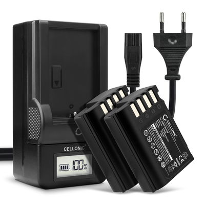 2x Batería para Panasonic Lumix G9 GH5 II GH5S DC-GH5 II DC-GH6 DC-S5 II DC-S5 IIX DC-G9 II DMW-BLK22 (2250mAh, 7.4V) + Cargador de CELLONIC
