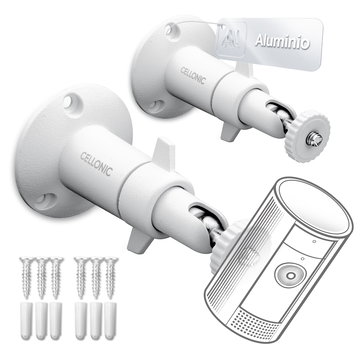 2x Ssoporte para cámara de seguridad exterior o sensores de movimiento - Soporte con rosca de 1/4" para cámaras de videovigilancia Arlo, Ring, Blink, Eufy, Reolink, Wyze, Zumimall, Security camera mount for indoor outdoor