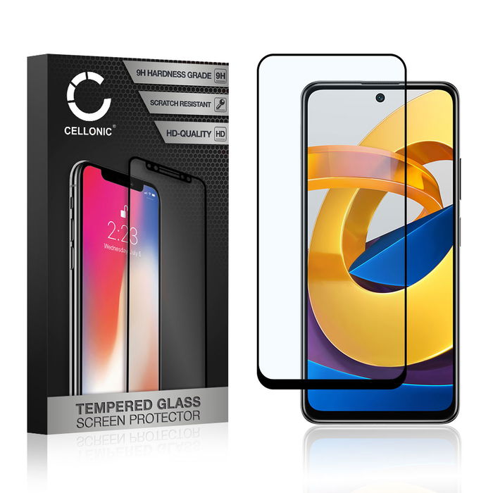 Protector pantalla móvil Xiaomi Poco M4 Pro 5G autoadhesivo de CELLONIC - Screen protector, (Calidad HD / 3D Case-friendly / 0,33mm / 9H)