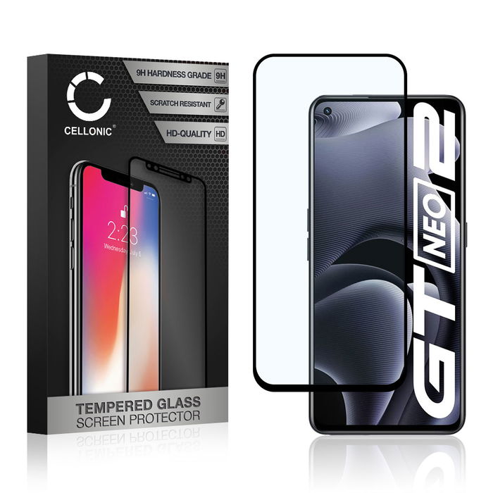 Protector pantalla móvil Realme GT Neo 2 autoadhesivo de CELLONIC - Screen protector, (Calidad HD / 3D Case-friendly / 0,33mm / 9H)