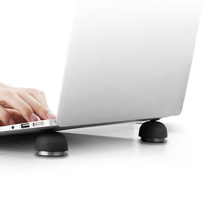 CELLONIC Soporte ordenador portatil, Cojines de Silicona y color negro, Laptop stand, Cojines para portatiles 3en1, Enfriador / Disipador de calor para notebooks