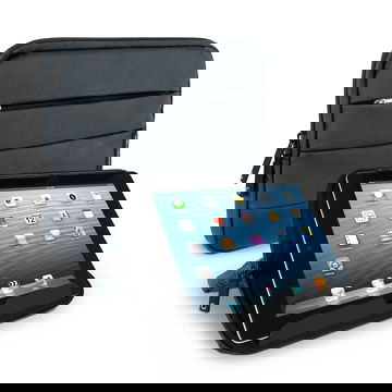 Funda para tablets de 10.1 pulgadas CELLONIC nylon gris universal - Funda protectora para tablets con función de soporte, burbujas antigolpes y bolsillo delantero | Funda impermeable