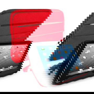 Funda para tablets de 10.1 pulgadas CELLONIC de nylon rojo universal - Funda protectora para tablets con función de soporte, forro acolchado y bolsillo delantero | Funda impermeable