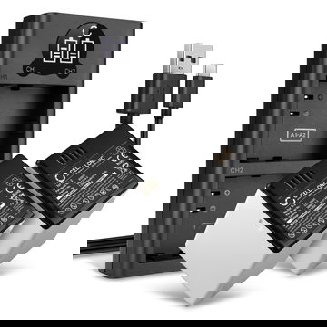 2x Batería para camaras de vigilancia Arlo Go 1 (VML4030, VMA4410) - Batería A-2 3000mAh + Cargador Doble Cable de carga