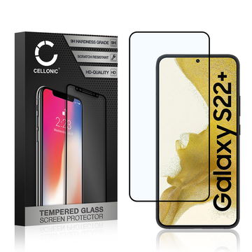 Protector pantalla móvil Samsung Galaxy S22 Plus autoadhesivo de CELLONIC - Screen protector, (Calidad HD / 3D Case-friendly / 0,33mm / 9H)