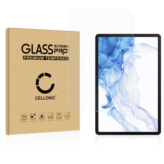 Protector de pantalla tablet Samsung Galaxy Tab S8 X700N de CELLONIC - (Calidad HD / 2.5D / 0,33mm / 9H), Tablet Screen protector, Tempered glass, Cristal templado