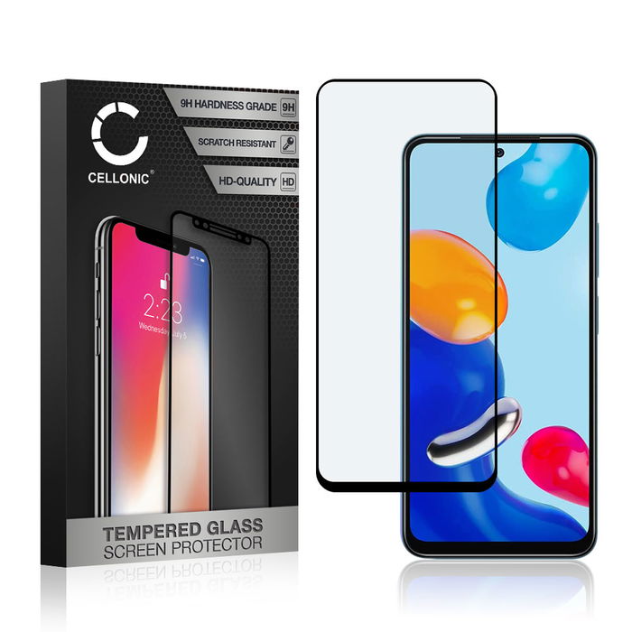 Protector pantalla móvil Xiaomi Redmi Note 11 autoadhesivo de CELLONIC - Screen protector, (Calidad HD / 3D Case-friendly / 0,33mm / 9H)