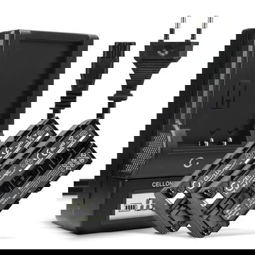 Pack 2x Bateria Sony NP-F550 / NP-F750 / NP-F330 2600mAh + Cargador rápido BC-VM50 - 2 baterías larga duración para camaras Sony DSR-PD150 HDV-Z1 DCR-TRV9 DSR-PD170 HDR-FX1 GV-D200