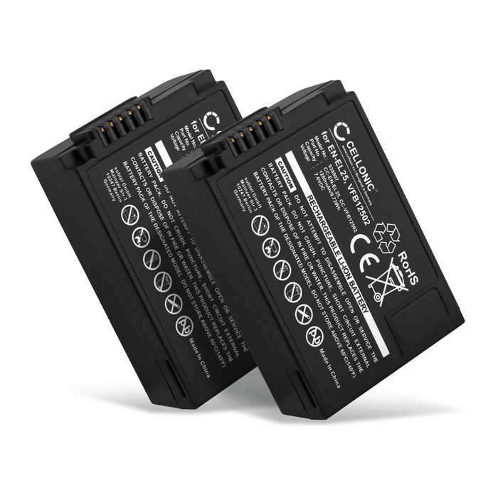2x Batería para Nikon EN-EL25, EN-EL25, VFB12502 de Cellonic®], 1280mAh , Ion de litio