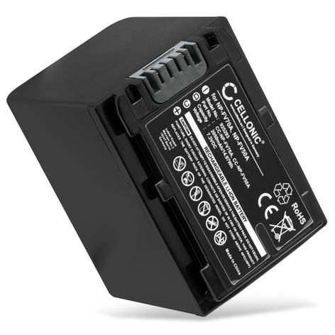 1x Batería para Cámaras Sony AX53 4K HANDYCAM FDR-AX53; DCR-PJ5; DCR-SR15 NP-FV70A NP-FV50A NP-FV30 NP-FV90 NP-FV100A (2050mAh, 7.4V) de CELLONIC