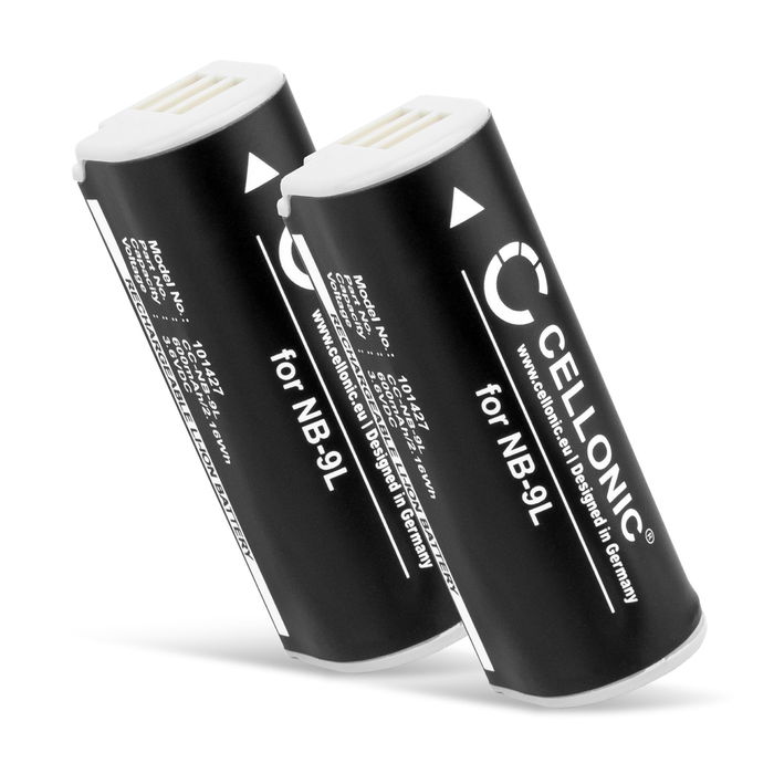 2x Batería para Canon IXUS 500 HS, NB-9L de Cellonic®], 600mAh, Ion de litio