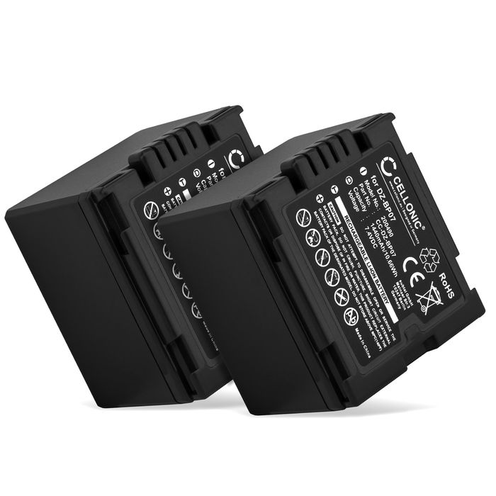 2x Batería para Panasonic NV-GS250 VDR-D250 NVGS320 NVGS500 GS400 GS180 GS60 CGA-DU12, CGA-DU14, CGA-DU21 (1440mAh, 7.4V) de CELLONIC