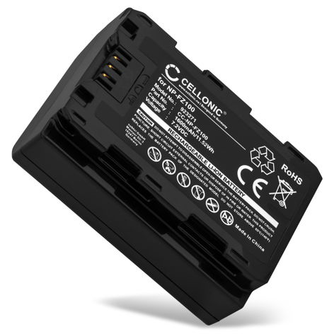 Battery for Sony A7 IV, Alpha 7 IV, A6700, A6600, A7S III, Alpha 9, Alpha 7R III NP-FZ100 (1600mAh, 7.2V) from CELLONIC