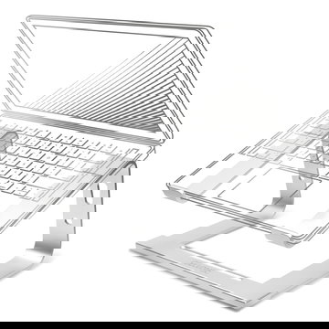 CELLONIC Elevador ordenador portatil en color negro, Soporte portátil de Aluminio, Enfriador para laptops, tablets y notebooks de 11" a 17", Disipador de calor