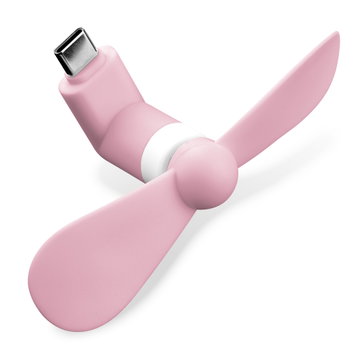 Miniventilador USB C de CELLONIC para - Ventilador USB rosa con conector tipo C de TPE, ventilador portátil ligero de diseño funcional